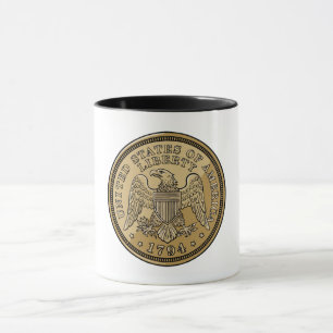 Caneca Moeda de Águia da Liberdade dos Estados Unidos Art