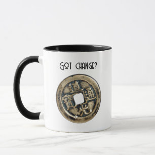 Caneca Moedas de Banliang Chinesas Antigas, Design de "Mu