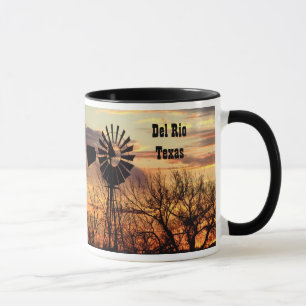 Caneca Moinho de vento da lembrança de Del Rio texas