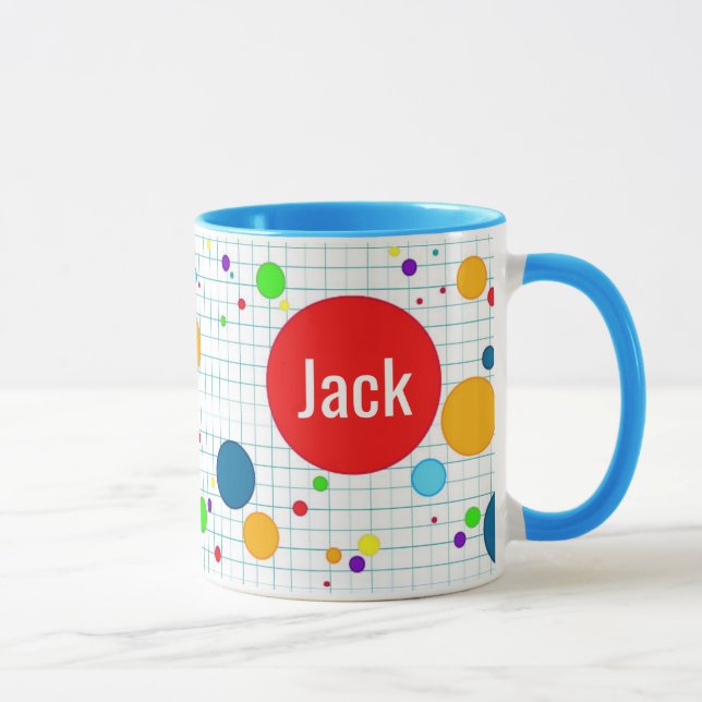 Caneca Mok - computerspel agario-stijl - blauw (Direita)