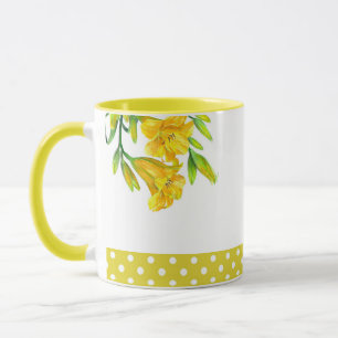 Caneca Mola Amarelo Lilos Flores