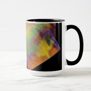Caneca Mola de Monograma de Design Abstrato Laranja