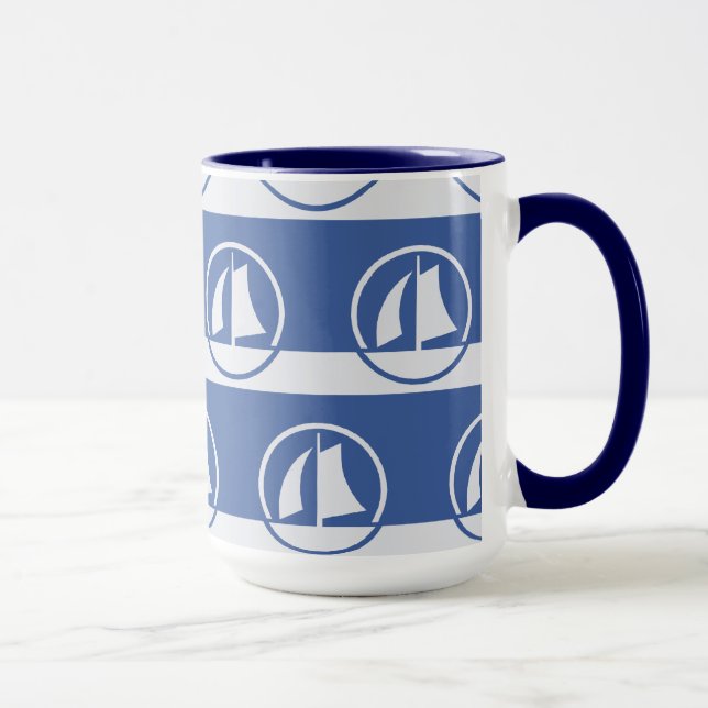 Caneca Molas a cores personalizadas do padrão da embarcaç (Direita)