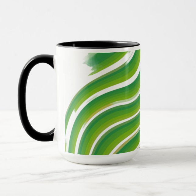Caneca Molas de padrão Zigzag verde | Drin Geométrico na  (Esquerda)