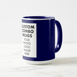 Caneca Moldura de foto 4:6 azul marinho, Combo personaliz