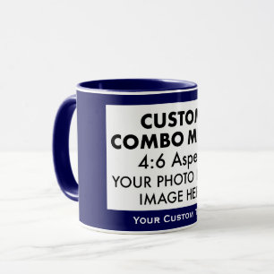 Caneca Moldura de Foto Paisagem 4:6 Azul Marinho Combo Pe