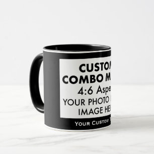 Caneca Moldura de Foto Paisagem 4:6 Preta Combo Personali
