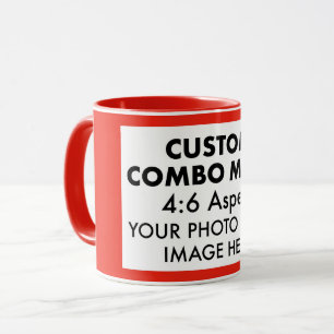 Caneca Moldura de Foto Paisagem 4:6 Vermelha Combo Person