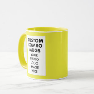 Caneca Moldura de retrato 4:6 amarela Combo personalizado