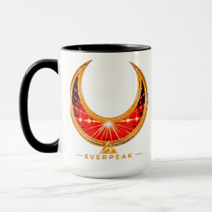 Caneca Moldura Dourada Crescente Ornamentada com Vermelho