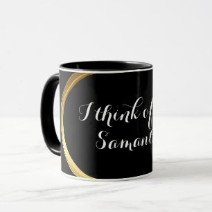 Caneca Moldura Dourada - Forma Oval 5 + seu texto