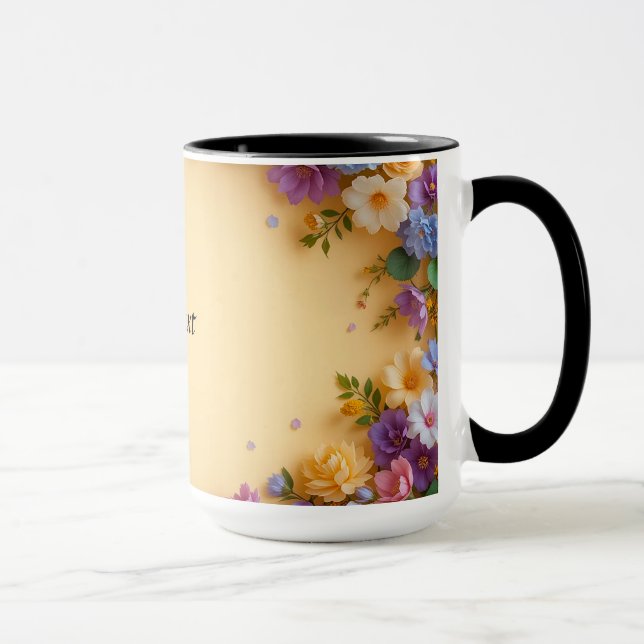 Caneca Moldura Floral Colorida (Direita)