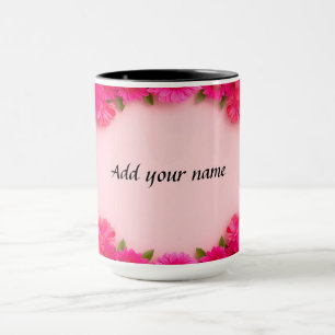 Caneca Moldura Floral Colorida