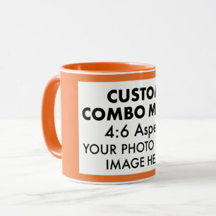 Caneca Moldura para Foto Paisagem Laranja 4:6 Combo Perso