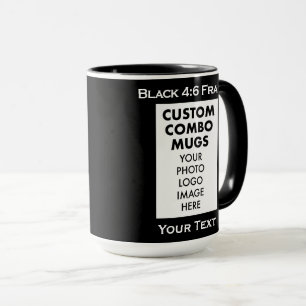 Caneca Moldura Preta 4:6 Retrato Combo Personalizado 2 x 