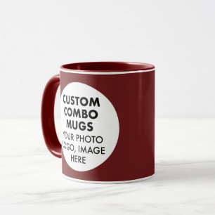 Caneca Moldura Redonda 2 x Logo de Foto Marrom Combo Pers