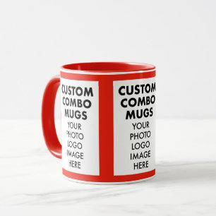 Caneca Moldura Vermelha 4:6 para Retrato 3 x Foto Combo P
