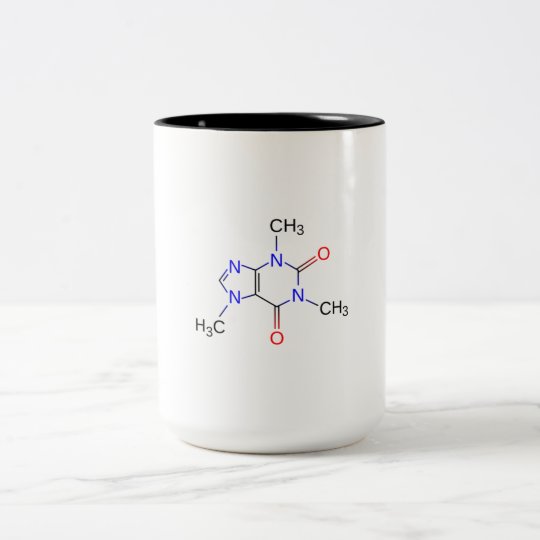 Caneca molécula da cafeína.