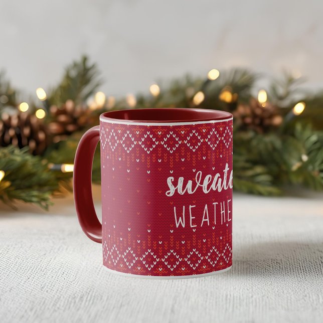 Caneca Molhador de Natal Vermelho, 2 Tons de Café (Criador carregado)