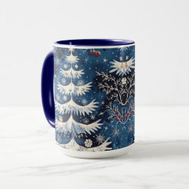 Caneca Molho de Natal Branco Azul