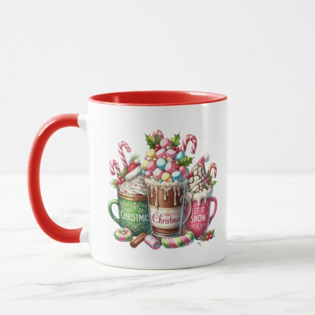 Caneca Molhos de Cacau Quente de Natal Whimsso com Marshm (Esquerda)