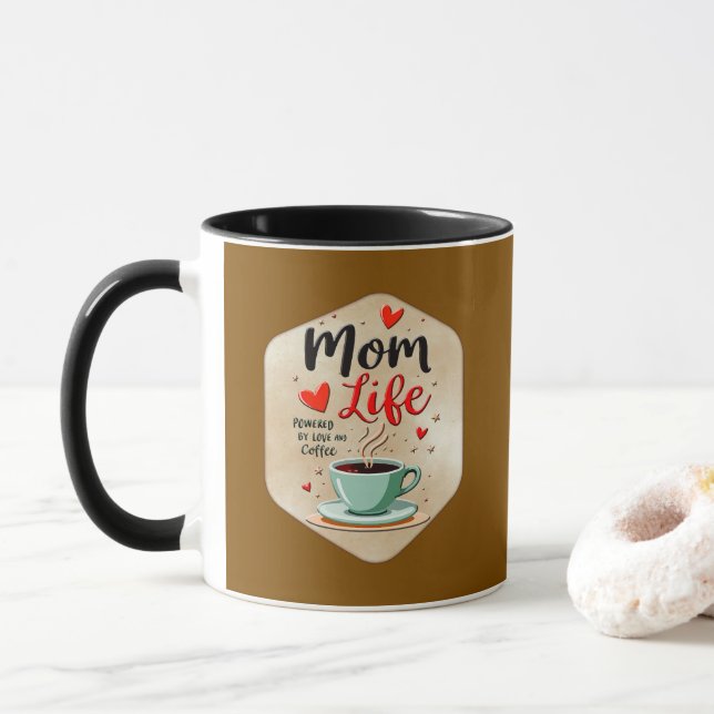 Caneca Mom Life Coffee Time – Minimal Design (Com Donut)