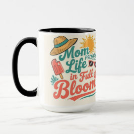 Caneca Mom Life in full bloom Cute Mama gift