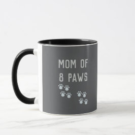 Caneca Mom of 8 paws
