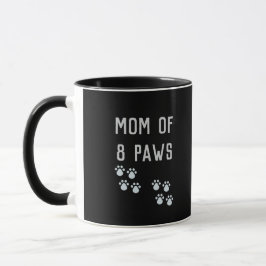 Caneca Mom of 8 paws