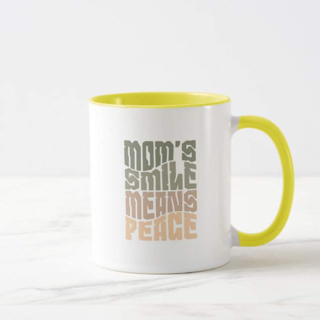 Caneca Mom’s Smile Means Peace – Green & Maron Mug (Direita)