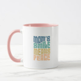 Caneca Mom’s Smile Means Peace – Green & Orange Mug