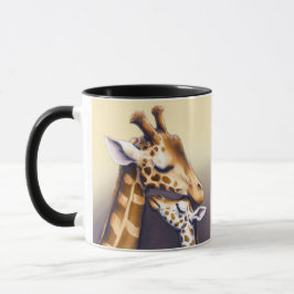 Caneca Momento Tocante Entre Madre Girafa E Vitela