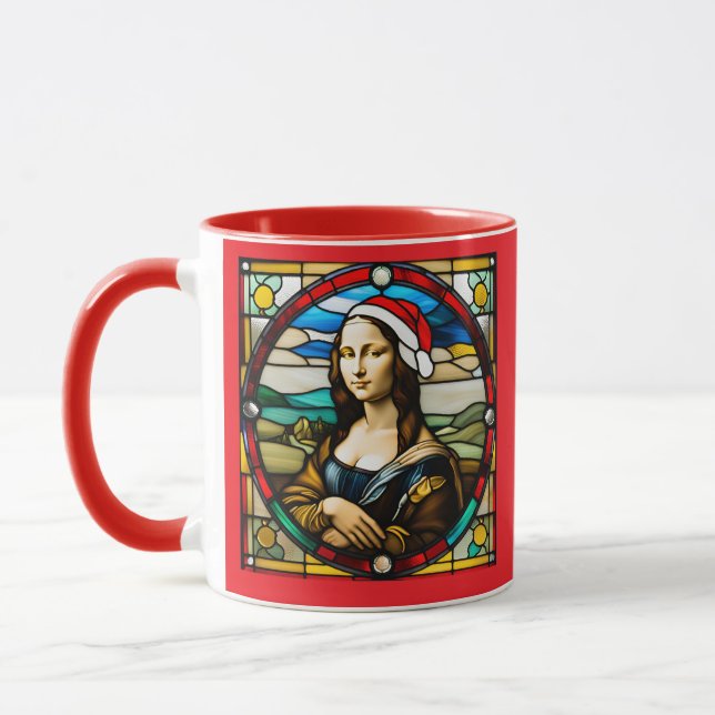 Caneca Mona Lisa Christmas Stained Glass (Esquerda)