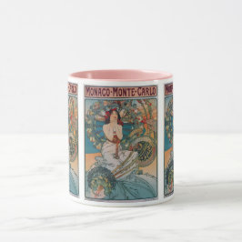 Caneca Mônaco Monte Carlo: Mulher Vintage Art Nouveau