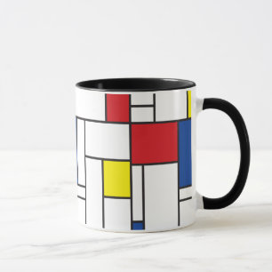 Caneca Mondrian Minimalist Geométrico De Stijl Modern Art