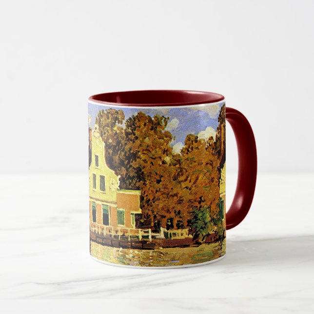 Caneca Monet - Casas do rio Zaan em Zaandam, (Frente Esquerda)