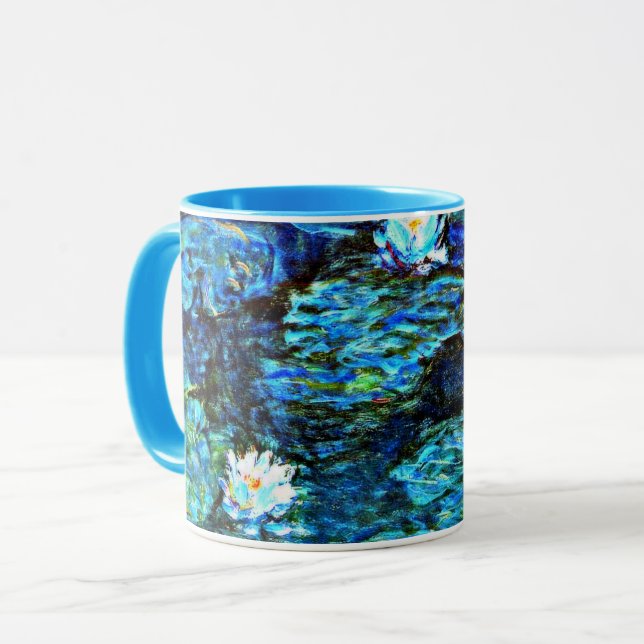 Caneca Monet - Líquidos De Água Azul, (Frente Esquerda)