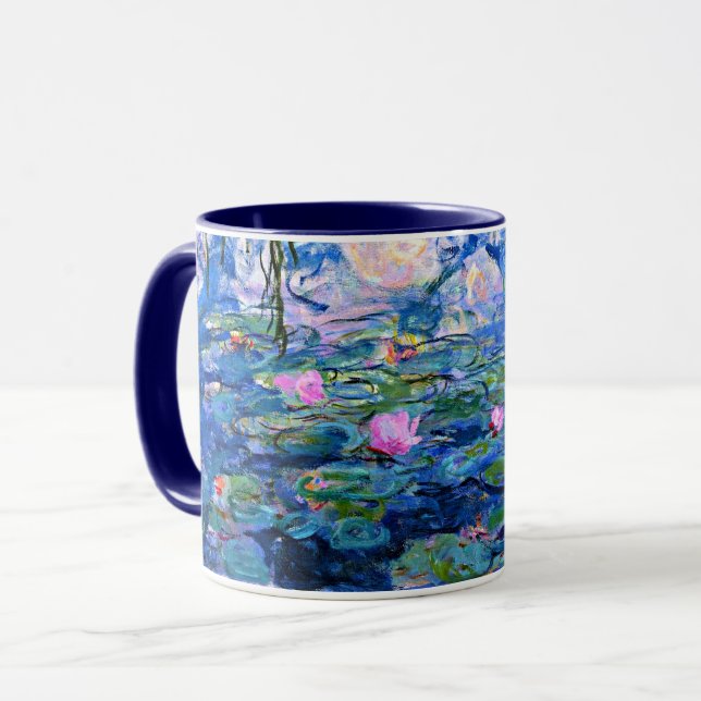 Caneca Monet: Lírios Água 1919, famosa pintura (Frente Esquerda)