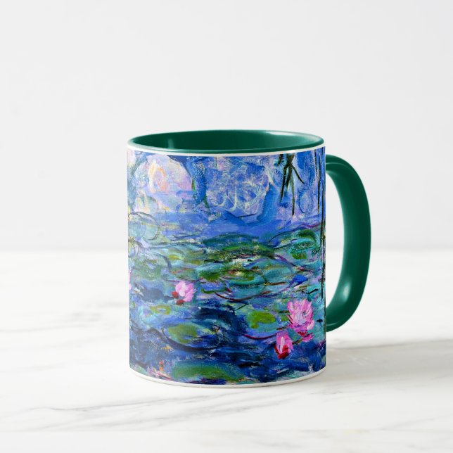 Caneca Monet: Lírios d'água 1919, famosa pintura (Frente Esquerda)