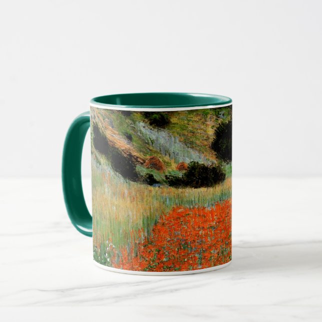 Caneca Monet - Poppy Fields em um Hollow próximo a Givern (Frente Esquerda)