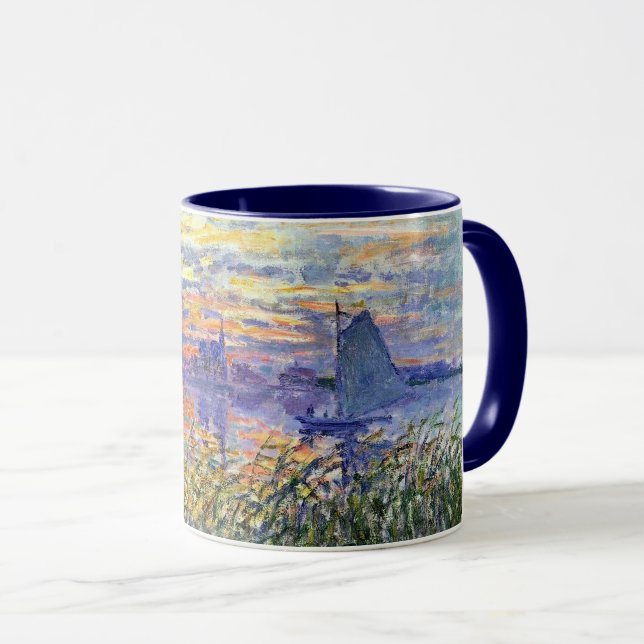Caneca Monet - Pôr do sol no Sena, (Frente Esquerda)