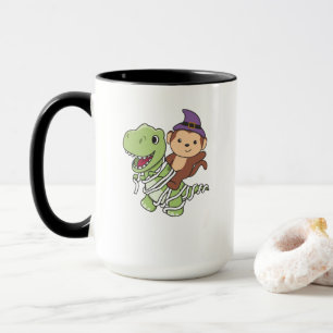 Caneca Monkey Happy Halloween T-rex Mummy Costume