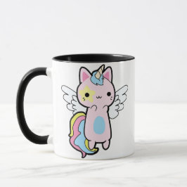 Caneca monocromático gatuno arco-íris Café Mug
