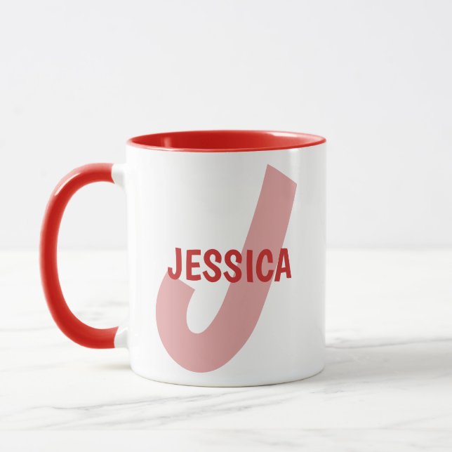 Caneca Monogram Custom Letter and Name (Esquerda)