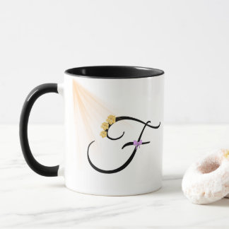 Caneca Monogram Letter F Coffee Mug
