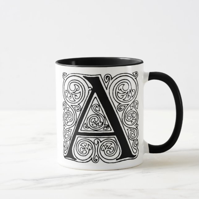 Caneca Monograma "A" com espirros - Mug (Direita)