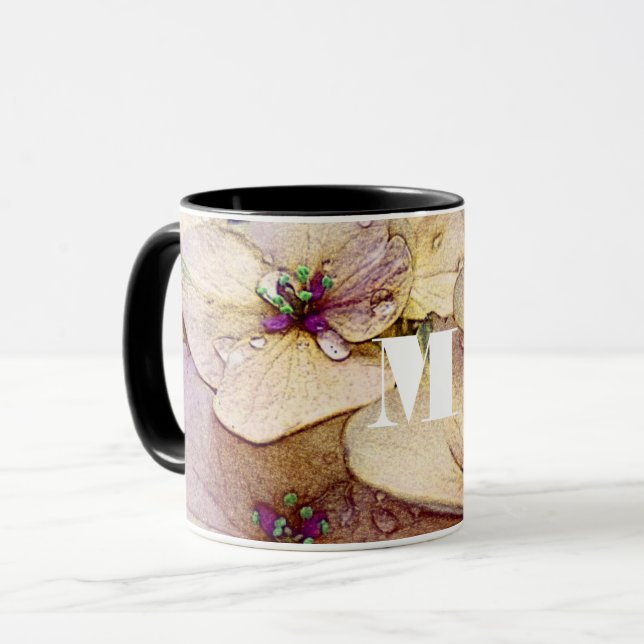 Caneca Monograma Aquarela Flor (Frente Esquerda)