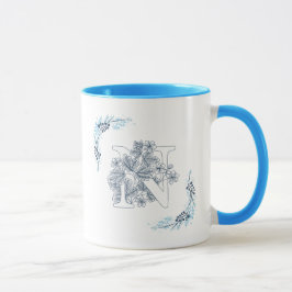 Caneca Monograma Azul, Calmo Café Floral
