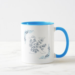 Caneca Monograma Azul, Calmo Café Floral
