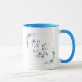 Caneca Monograma Azul, Calmo Café Floral